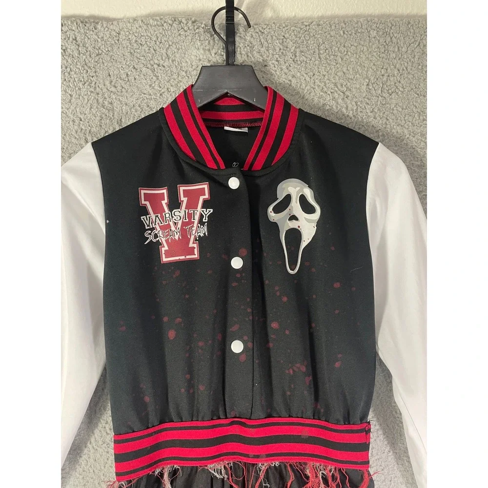 Ghost Face Cheerleader Costume Spirit Varsity Dress Halloween Horror Scream